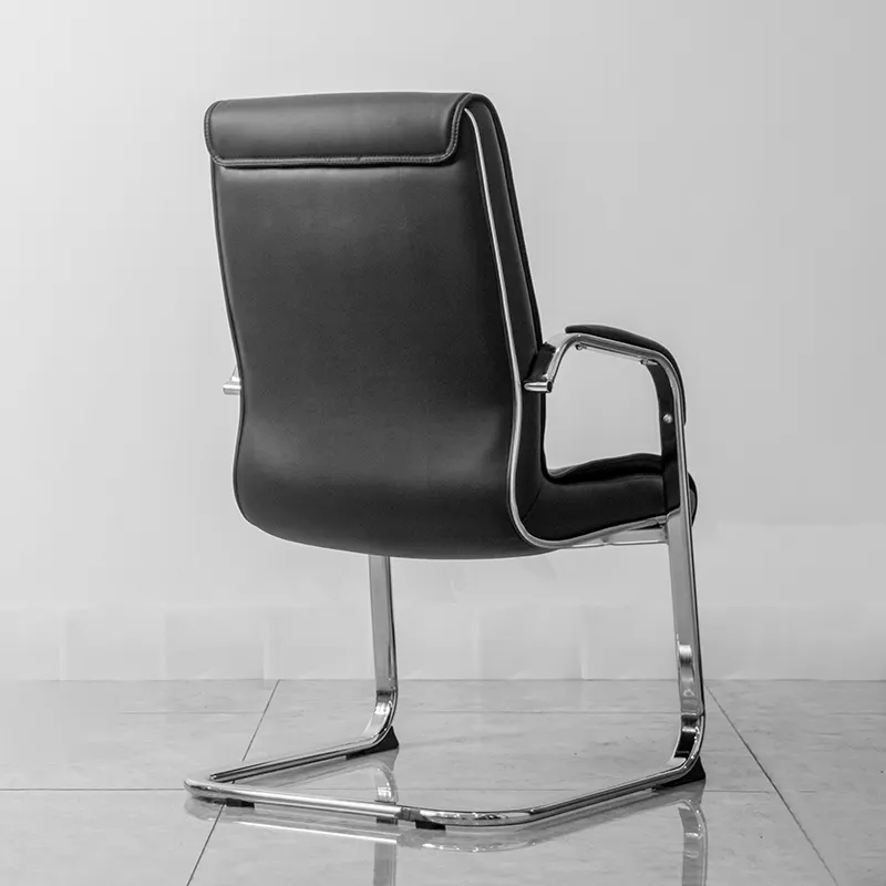 Leather Executive Visitor Waiting Chair - Sleek and Comfortable Design, Perfect for Reception Areas or Meeting Rooms, Sturdy Frame with Cushioned Seat and Backrest, Professional Look.