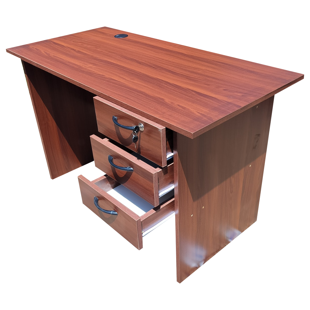 HOME OFFICE COMPUTER DESK, WRITING DESK. OFFICE DESK. DARK WALNUT DESK WITH RUNNERS AND 3 LARGE DRAWERS. 1200MM LARGE TOP. Modern Executive Home Office Desk  with 3-Drawer Storage . Home study desk.