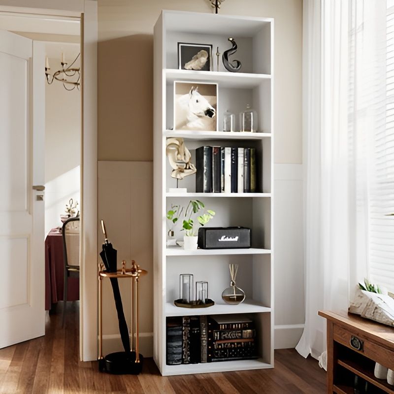 HOME PLUS 63'' Industrial Minimalist Standard Bookcase. DISPLAY STAND. Bookshelf with 6 spaces. 6- TIER BOOKCASE