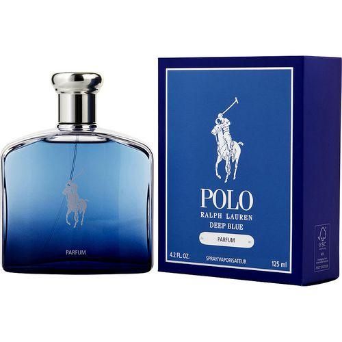Ralph Lauren Polo Deep Blue  Notes of grapefruit, bergamot and green mango immediately awaken the senses from the top with their bold, sweet vibrancy, which is later mellowed by the deep green splendo