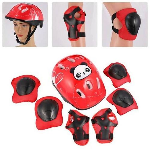 CLEARANCE OFFER 7pcs Red Cycling and Skating Protective Guards with Helmet Elbow Knee and Hands Caps