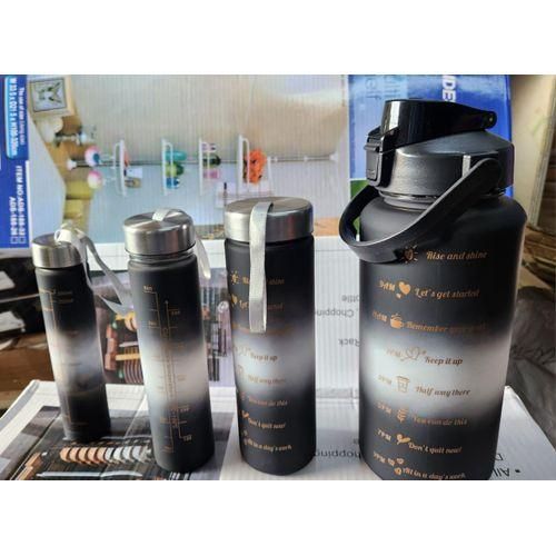 CLEARANCE OFFER 4-in-1 Set Water Bottle Motivational Sports Leakproof Bottle Fitness Water Bottle