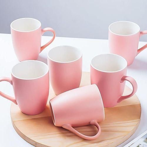 CLEARANCE OFFER Pink Coffee Cups, Set Of 6