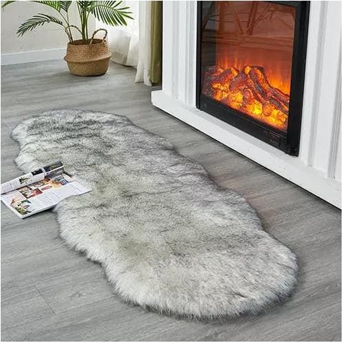 CLEARANCE OFFER Soft Irregular Rugs For Bedroom Plush Floor Foot Mats Faux Fur Wool Carpets Living Room Lounge Fluffy Bedside Rug Sofa Cushion