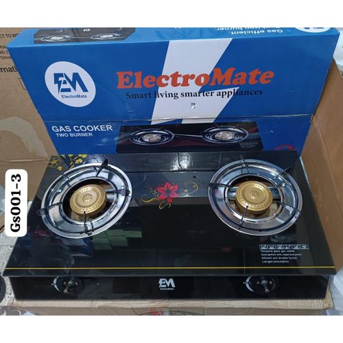 CLEARANCE OFFER ElectroMate Tampered Strong Glass Table Top Gas Cooker Stove-