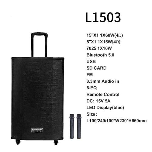 CLEARANCE OFFER Globalstar rechargeable Trolley speaker L1503. 15 inches