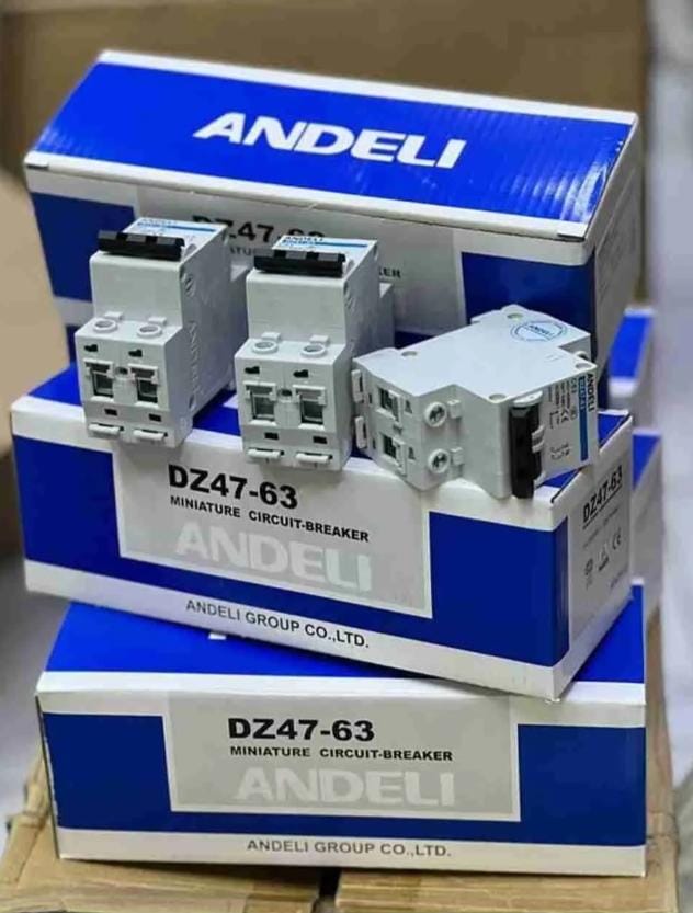 Andeli Double Pole Miniature Circuit Breaker 63A MCB C63   This double pole miniature circuit breaker (MCB) 63A is designed to protect electrical circuits from overloads and short circuits.