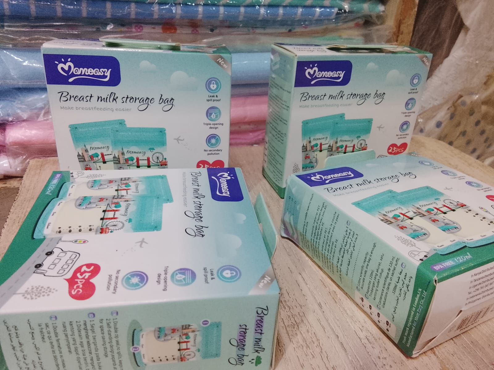 Momeasy storage bags The ready-to-be-used Breast Milk Storage Bags make storing, transporting and warming of your breast milk, convenient and hygienic. The bags have a freezer-proof, double zipper pro