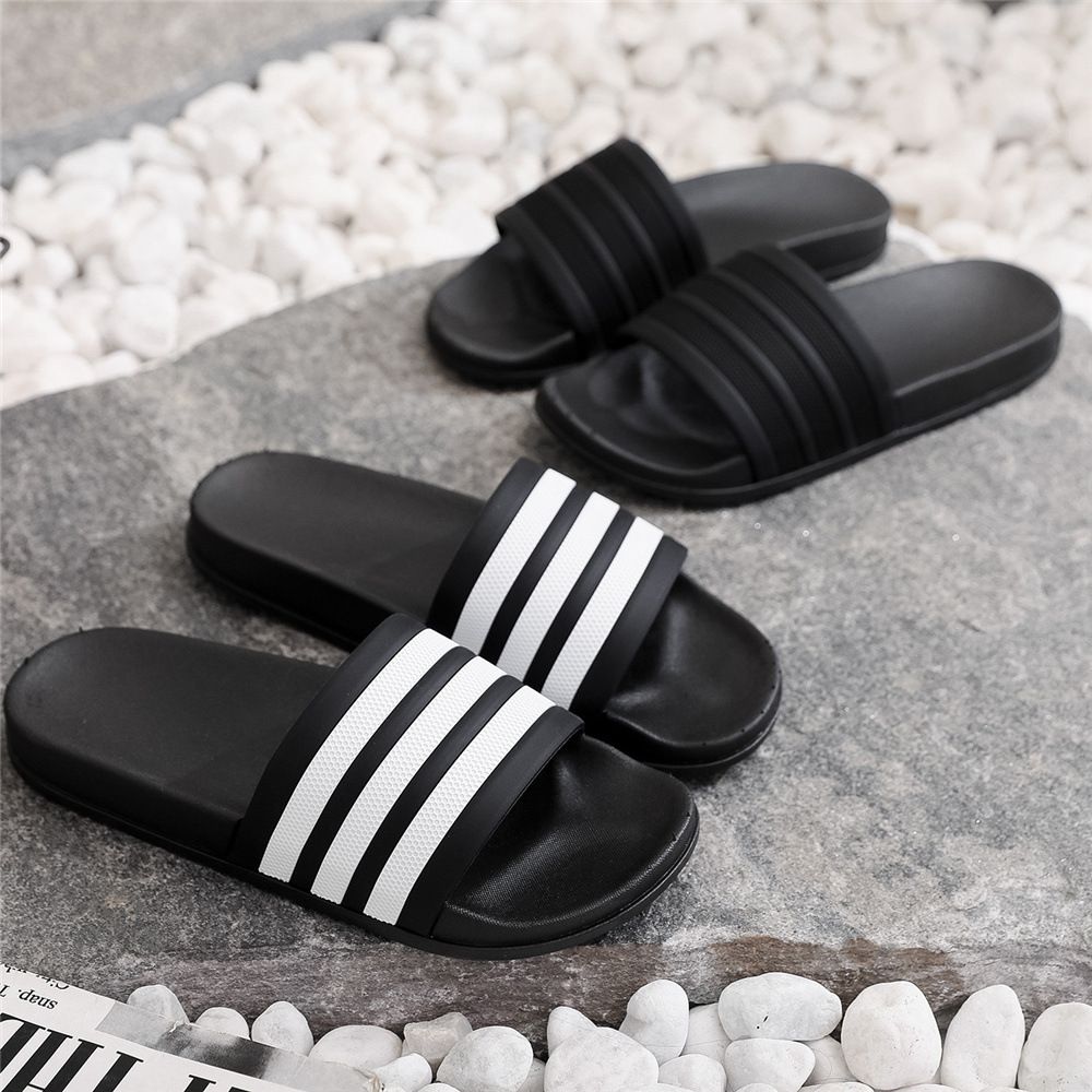 Summer three strips bars Korean couples casual flip-flops student trend flip-flops men's beach shoes