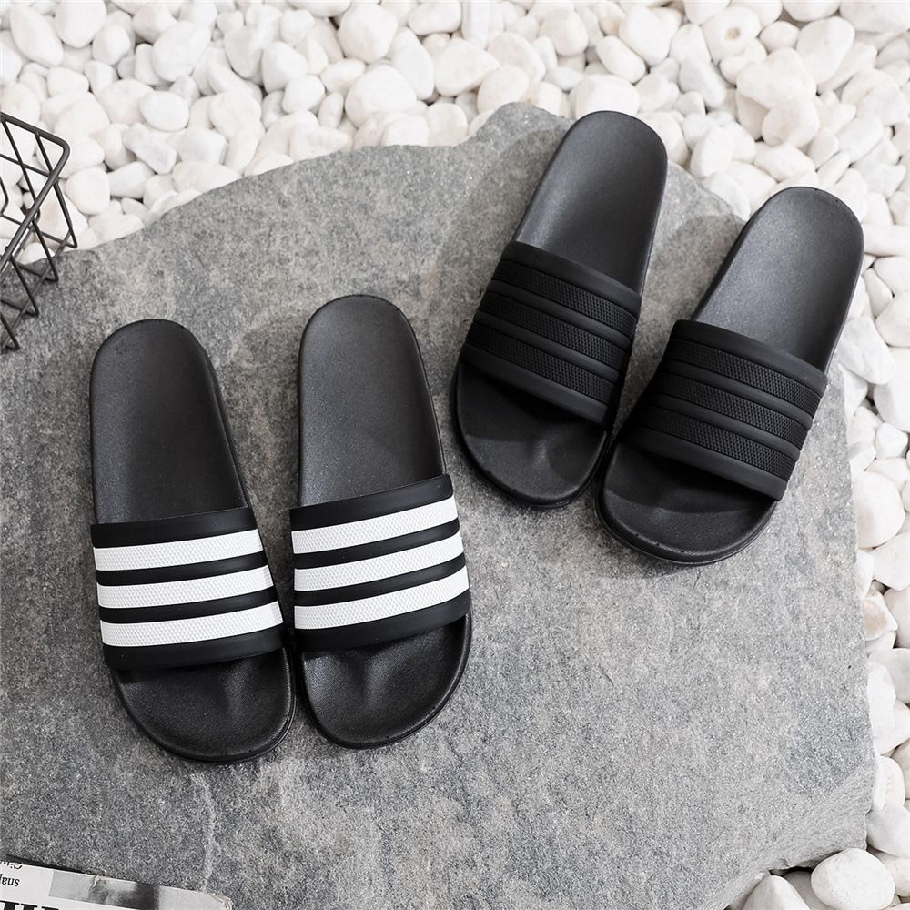 Summer three strips bars Korean couples casual flip-flops student trend flip-flops men's beach shoes