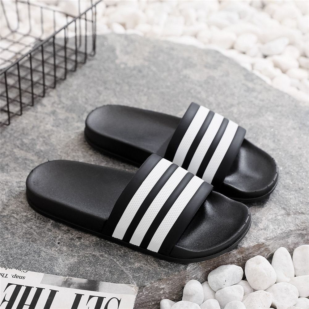 Summer three strips bars Korean couples casual flip-flops student trend flip-flops men's beach shoes
