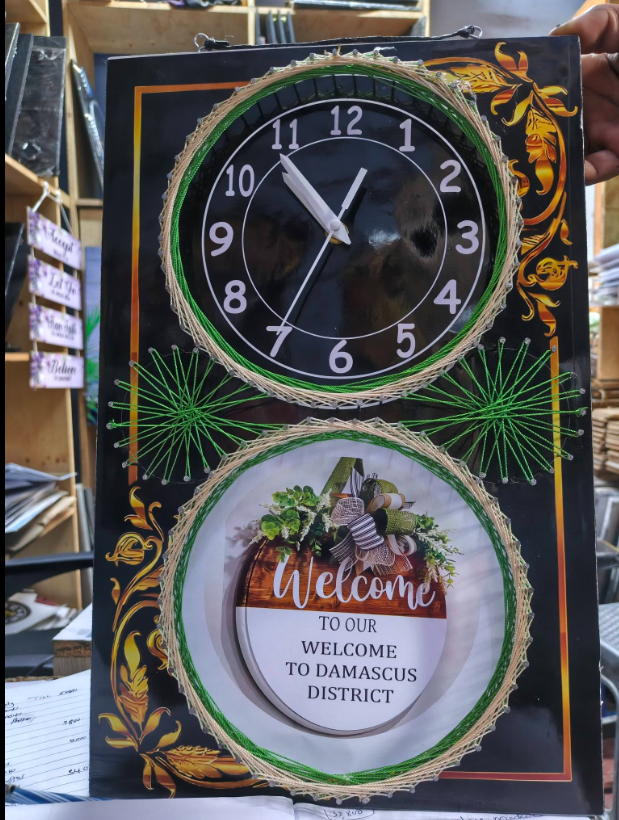 2in1 Functional art string wall clocks