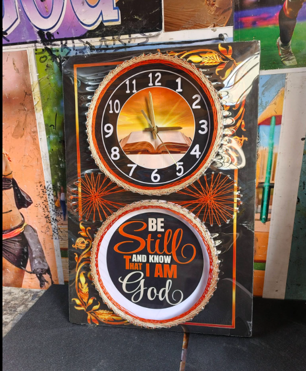 2in1 Functional art string wall clocks