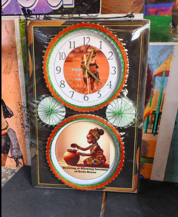 2in1 Functional art string wall clocks