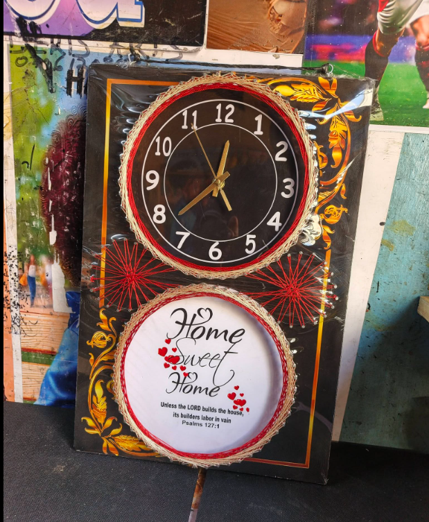 2in1 Functional art string wall clocks