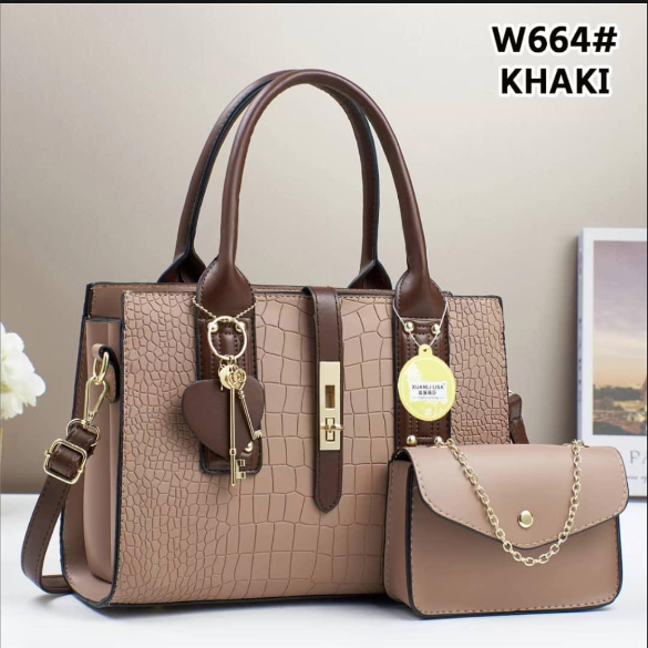 2 in 1 Ladies Handbag Set – Elegant Shoulder Tote Bag with Matching Wallet & Strap