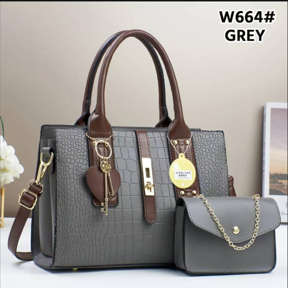 2 in 1 Ladies Handbag Set – Elegant Shoulder Tote Bag with Matching Wallet & Strap