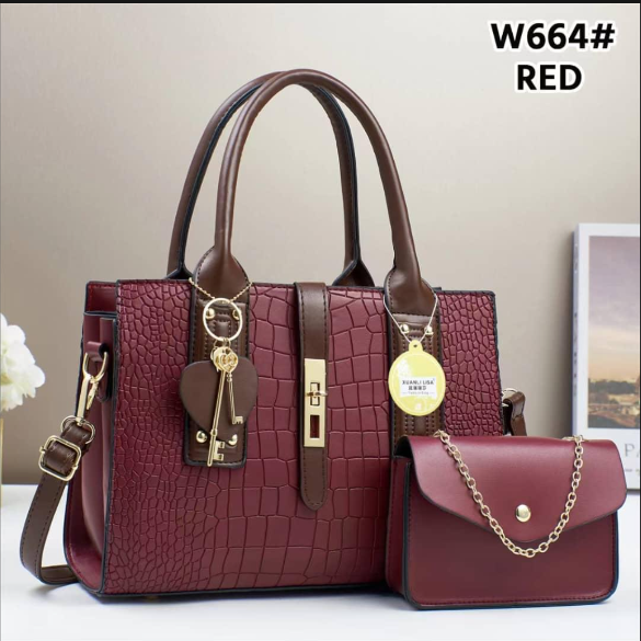 2 in 1 Ladies Handbag Set – Elegant Shoulder Tote Bag with Matching Wallet & Strap