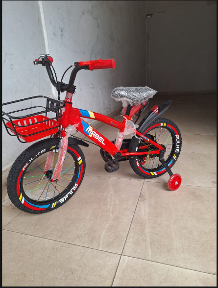 16 Inch(4-8years) Kids Bicycle with Training Wheels, Front Basket & Chain Cover – Strong Frame, Stylish for Kids 4-8 Years