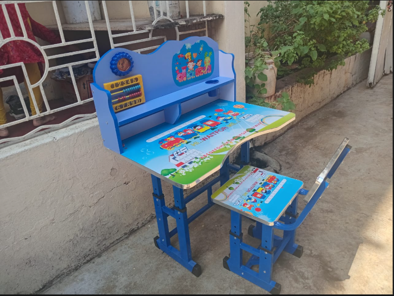 Kids Study Desk with Storage Shelf & Drawer – Strong Wooden Children Reading & Homework Table