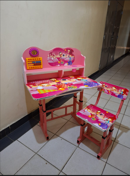 Kids Study Desk with Storage Shelf & Drawer – Strong Wooden Children Reading & Homework Table