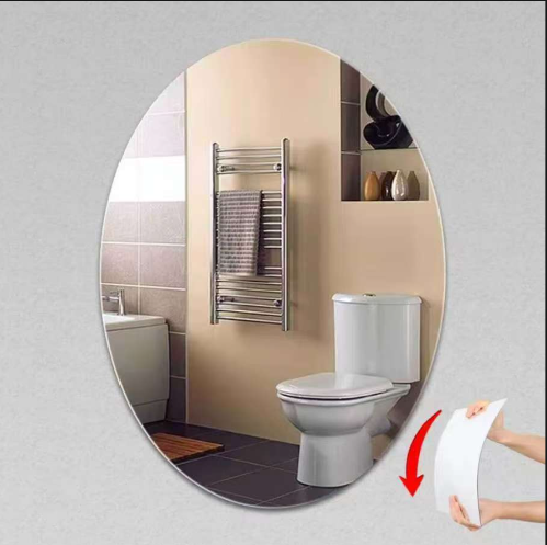 Peel and stick unbreakable mirror 💥Oval  shapes💥frame less