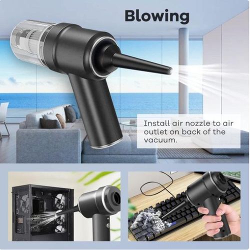 Mini Vacuum Cleaner & Air Blower, Handheld, Portable, Wireless, USB Rechargeable for Car, Office & Home Use