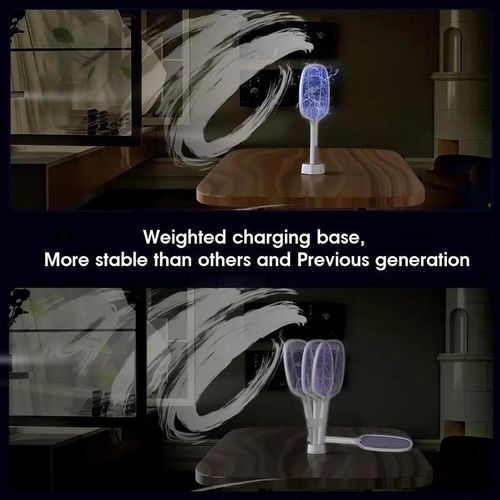 2-in-1 Electric Fly Swatter With Base, Mosquito Bat Electric Killer , Portable Mosquito Swatter, Mosquito Light