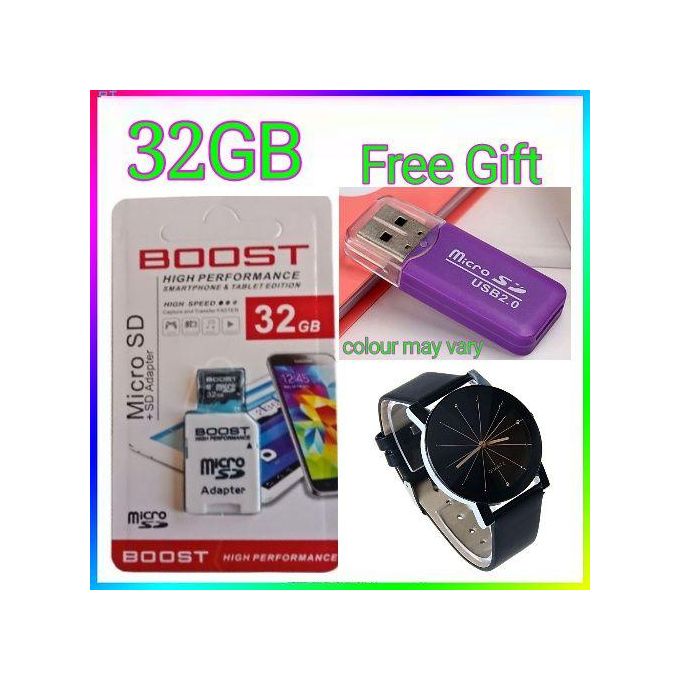 32GB Micro SD Card // 32 GB MEM CARD +Free Memory Card Reader, Watch