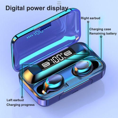 TWS F9-5 Bluetooth Wireless Earbuds 2200mAh Powerbank