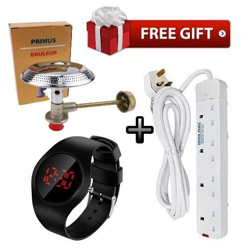 Primus Universal Quality Non- leaking 6Kg Gas Refill Cylinder Burner + Free Watch & 4 Way Power Extension Cable