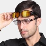 2Pcs Dark And Coloured Car Night Vision Driving Glasses Googles Safety Anti Glare Anti UV Driving Sunglasses Drivers Glasses Wrap Around Day Night Driving