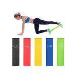 5 Piece Set Resistance Loop Exercise Body Bands with Carry Bag Workout Stretch Bands Resistance Bands
