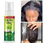 Ors Hold & Shine Wrap Set Mousse Infused with Coconut Oil for Restorative Shine Olive oil -207ml