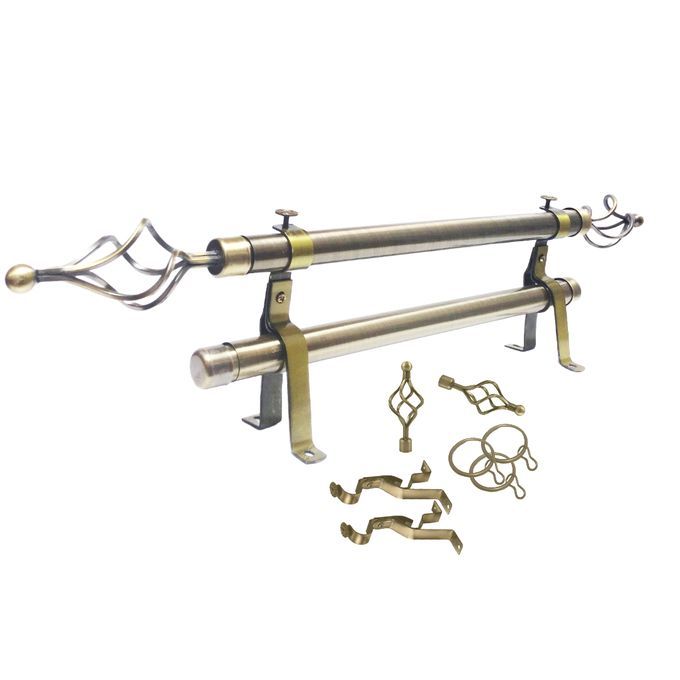 Extendable 2M DOUBLE Curtain Rods Single + FREE Holders And Screws