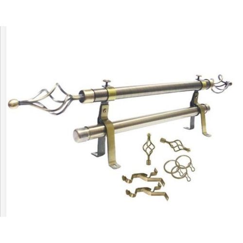 2pcs GREY curtain 1pc WHITE SHEER 2pcs TIEBACKS, and 1pc DOUBLE CURTAIN ROD.