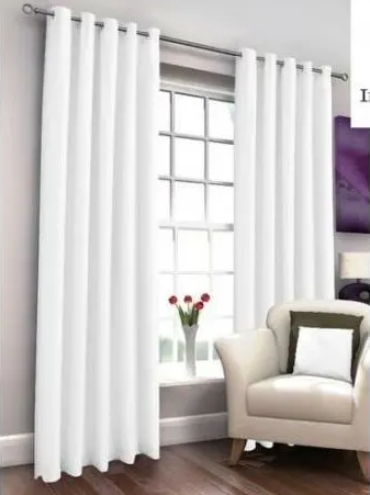 Taisier Home Textured Plain Curtain Set – 3-Piece (2 Panels 1.5m Each + 1 Sheer 3m, White) or 2-Piece (2 Panels 1.5m Each) – Modern Window Drapes
