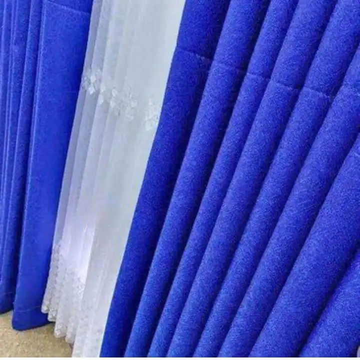 2pcs Royal blue Curtains (1.5m each) + 2m Heavy White Sheer – Elegant Window Set for Bedroom or Living Room, Stylish Light Control & Privacy, Ideal Home Decor Combo