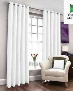 Modern White Curtains with White Sheer – 2-Piece Set (1.5m Each) for Windows & Doors