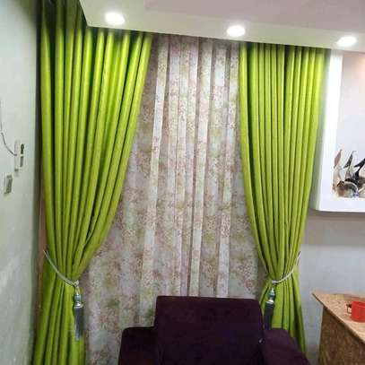 Modern Green Curtains with White Sheer – 2-Piece Set (1.5m Each) for Windows & Doors