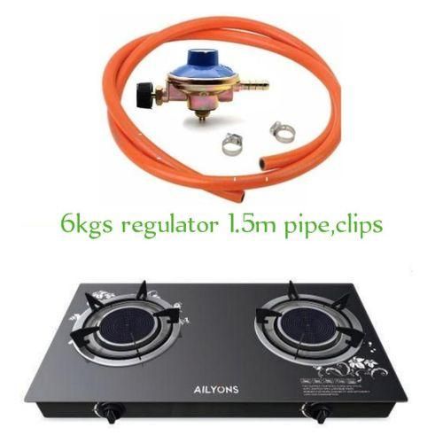 AILYONS Auto ignition 2 INFRARED Burner Glass Table Top + 1MPipe + 6KG Regulator +clips.Glass top surface
Saving 30% gas
Number of burners: 2
Burner for more durability
Auto ignition with japanese pie