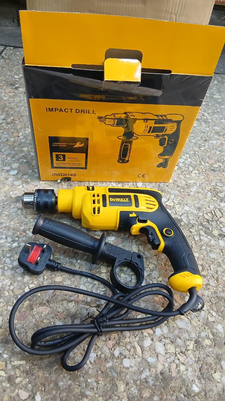 🎇Dewalt Electric Impact Drill.Heavy Duty Drilling Machine😶‍🌫️VARIABLE SPEED TRIGGER WITH FORWARD/REVERSE SWITCH.1.5-13MM KEYED CHUCK AND DUAL MODE OPERATION.HIGH PERFORMANCE 700W* MOTOR.DUAL OPERAT