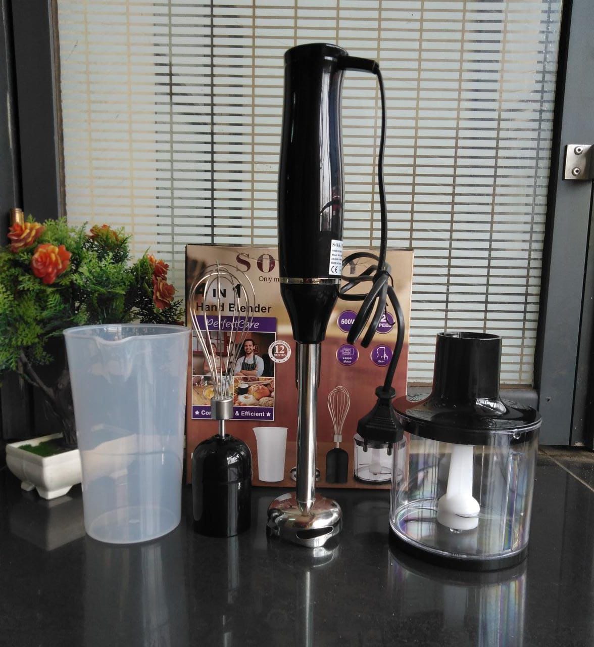 🦋Sokany 4-in-1, 2 Speeds Handheld Immersion Hand Blender Set with Mixing Beaker Chopper Whisk for Smoothies Baby Food Soups😶‍🌫️flexible power cord that can be used separately for different uses tha