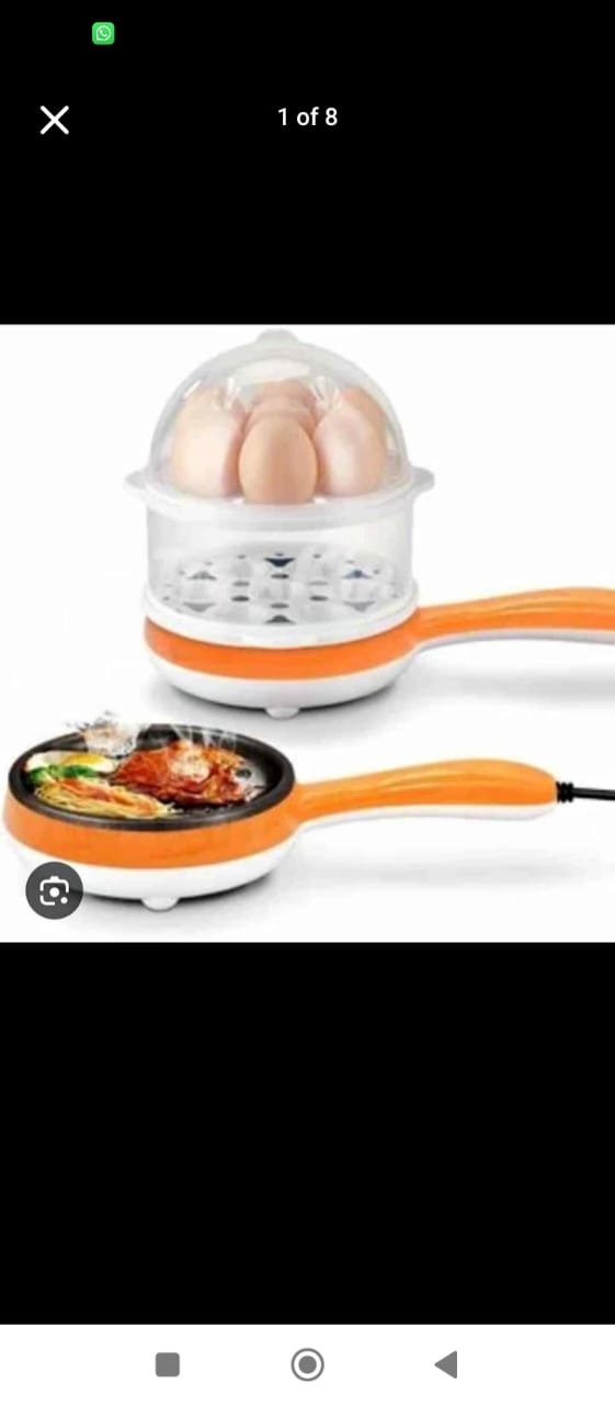 ☀️Electric 2in1 Multifunctional magic pot 2 layer 14pc egg boiler steamer or fry grill plate😶‍🌫️offers the option of having poached eggs. This ensures that this egg boiler is ideal for a quick and e
