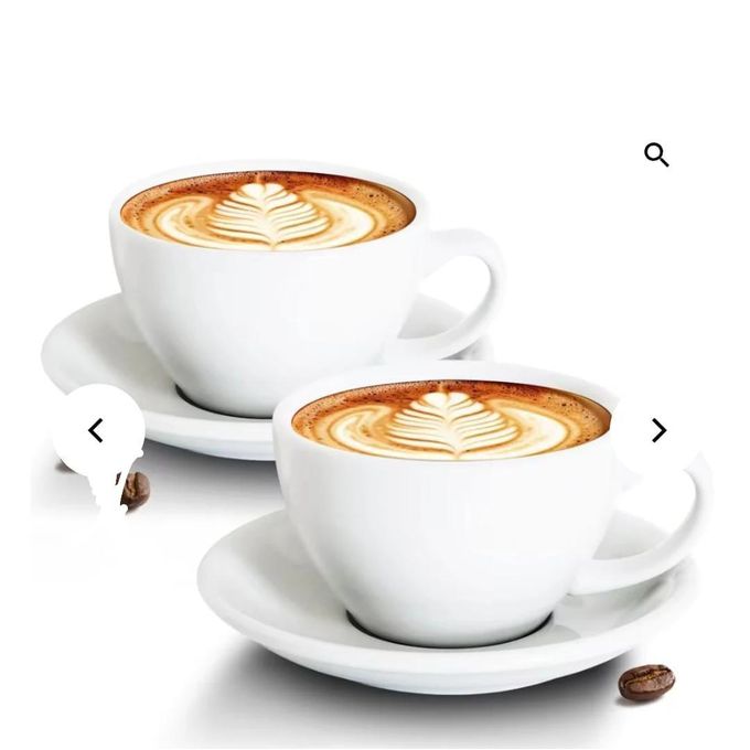 12pc Cup and Saucer Set - Cappuccino cups white Ceramic material Quality is guaranteed Perfect for Coffee, Tea, Hot Chocolate, Milk etc Skillfully Designed to ensure a pleasant Warm hold
Perfect for g