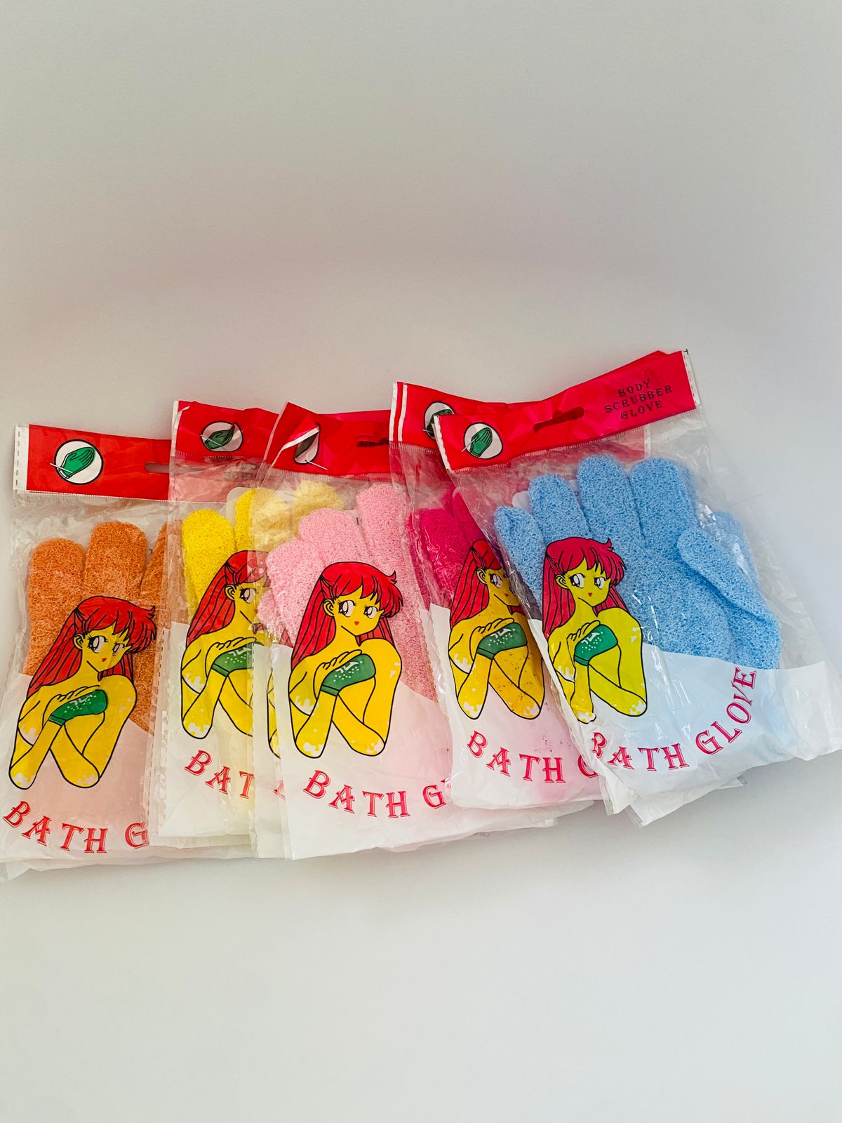 Fashion Exfoliating Bathing Cleaning Gloves Body Scrubber- 4 Pcs