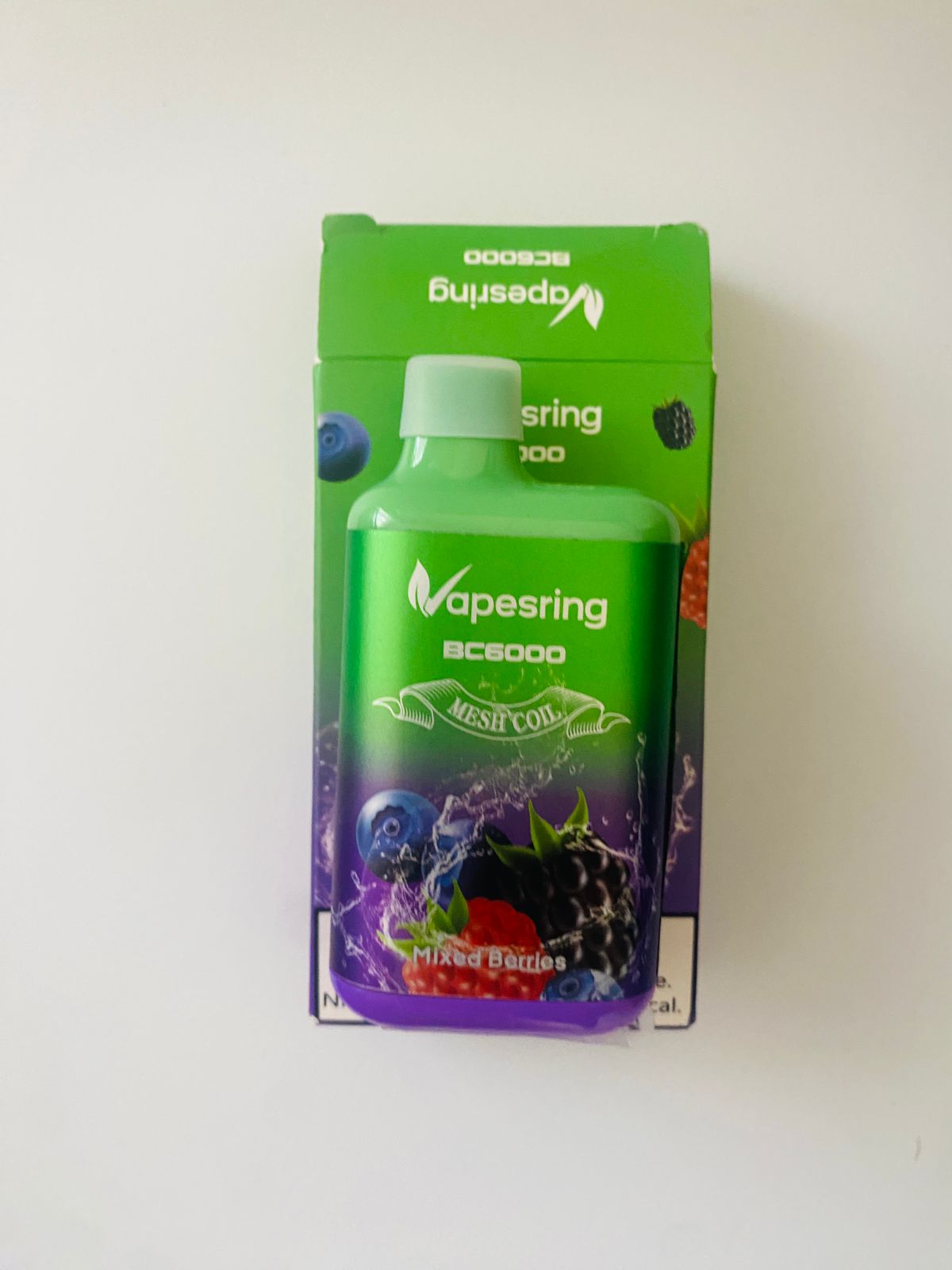 MIXED BERRIES RECHARGEABLE VAPE WITH 5% NICOTINE -TYPE C ,6000 PUFFS