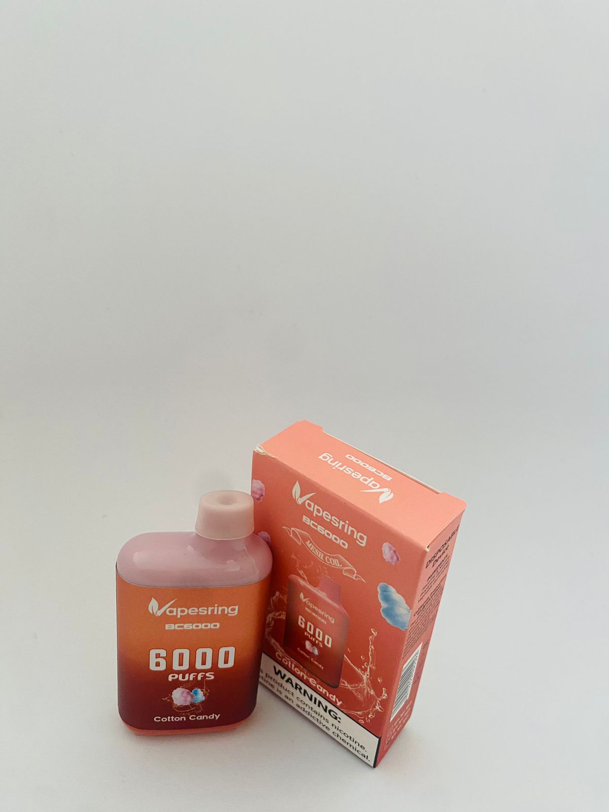 COTTON CANDY RECHARGEABLE 6000 PUFFS VAPESRING BRAND TYPE C VAPE