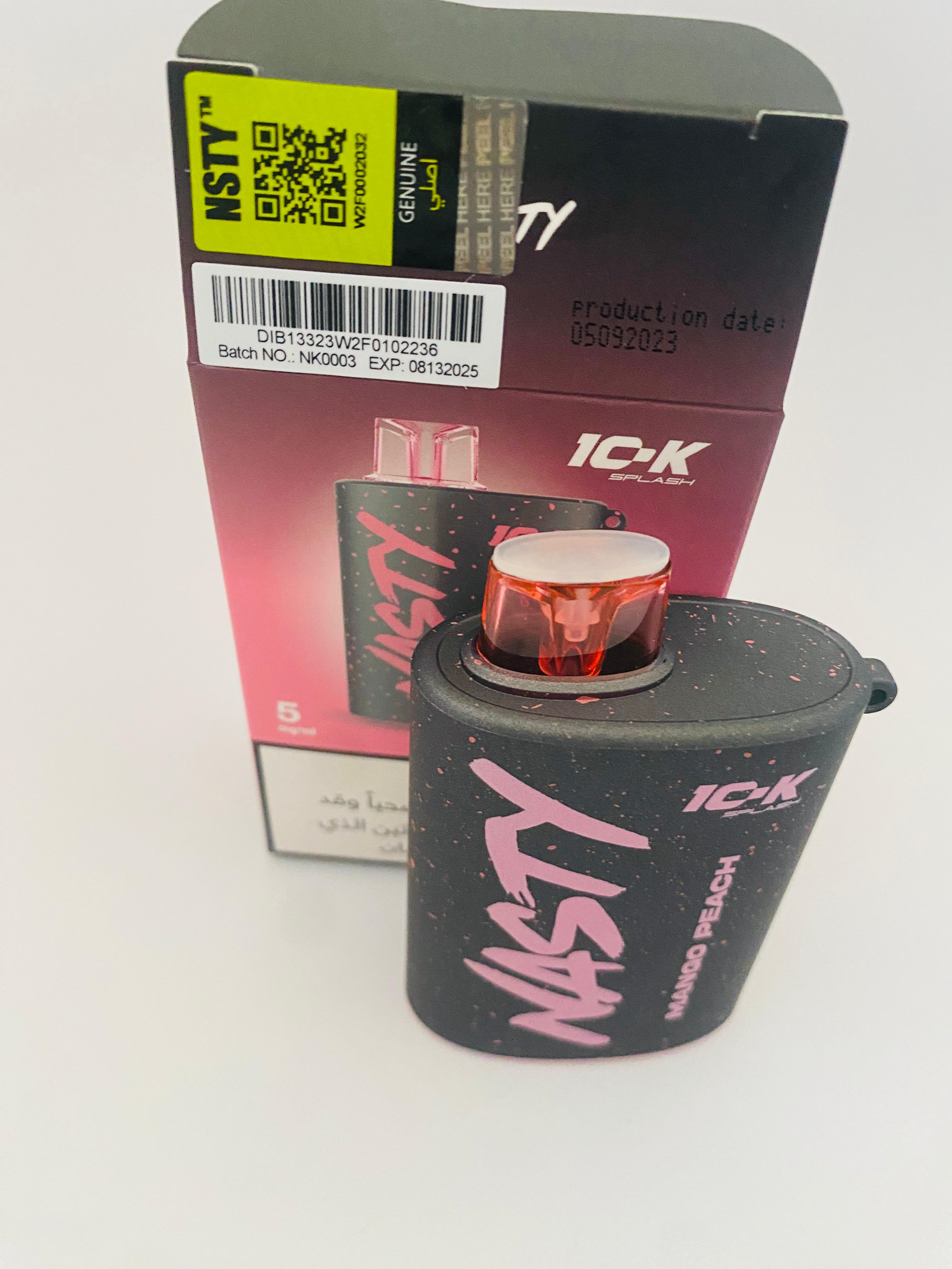 MANGO PEACH RECHARGEABLE 5% NICOTINE TYPE C -NASTY BRAND ,19ML E LIQUID