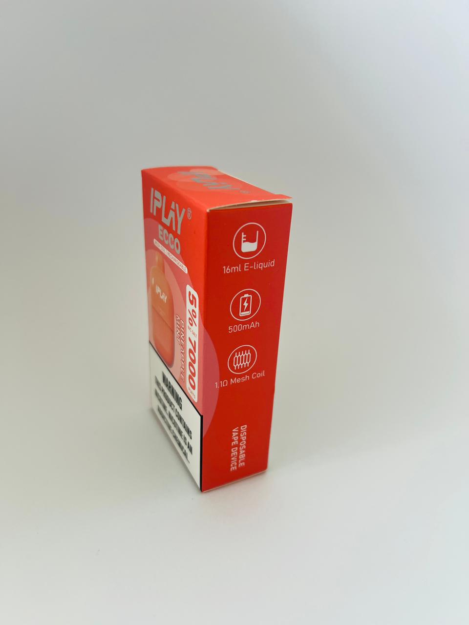 IPLAY 7000 PUFFS RECHARGEABLE VAPE WITH 5% NICOTINE TYPE C -PINEAPPLE MINT